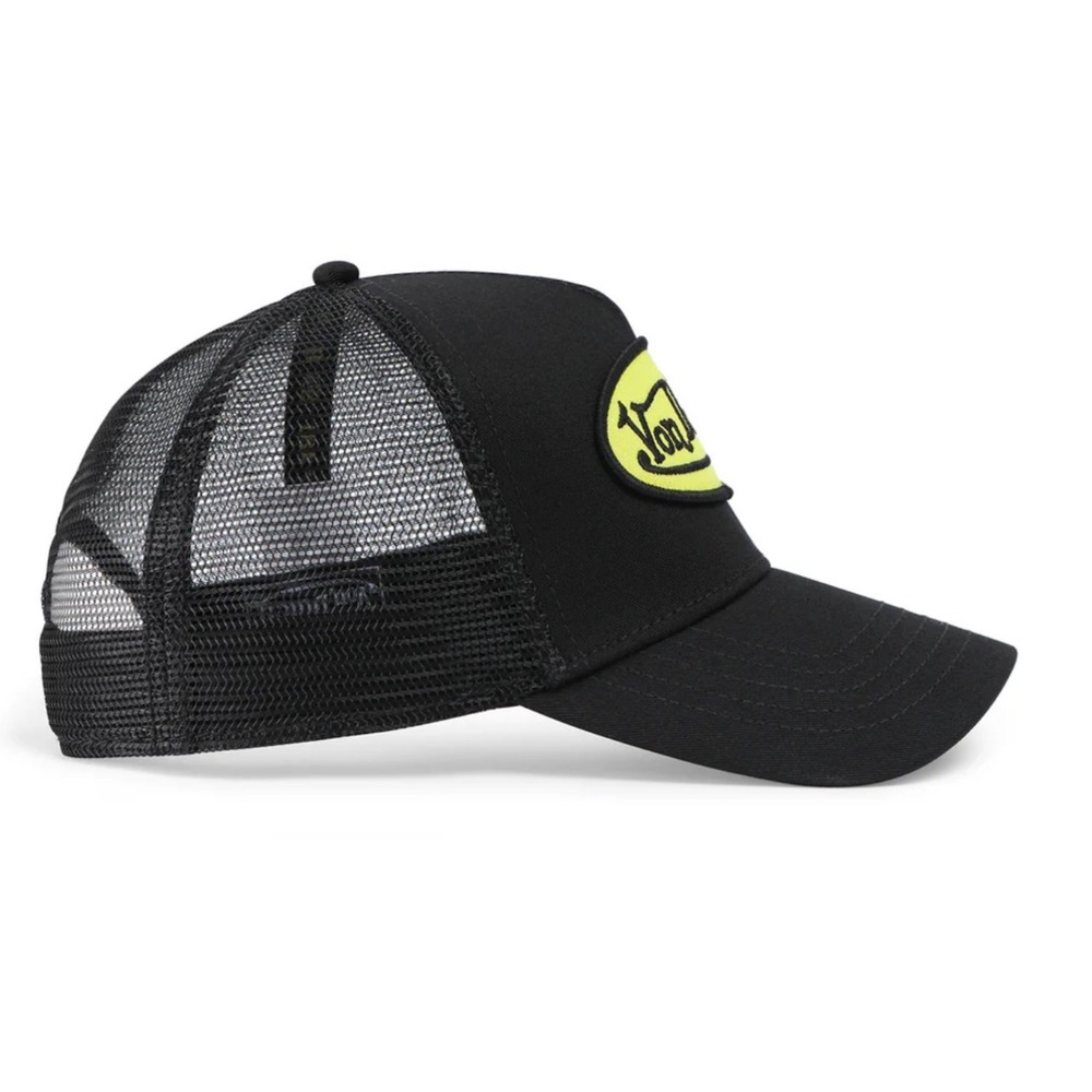 NEW Von Dutch Hat Black Yellow Patch Trucker Mesh SnapBack Cap Retro‎ unisex Y2K - Picture 2 of 9